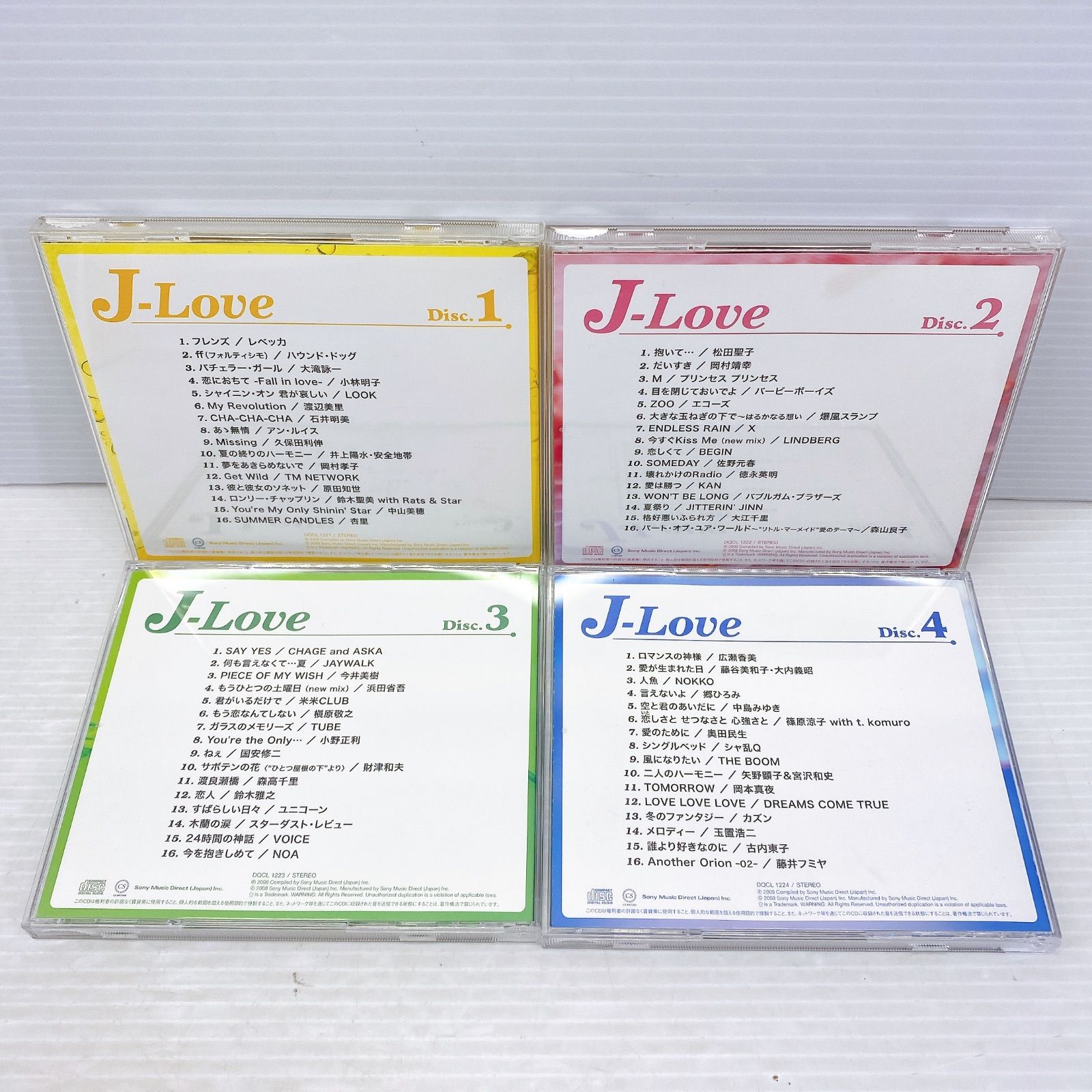 □J-LOVE 80年代・90年代 オムニバスCD 4枚組 ヒット曲 64曲収録 DQCL