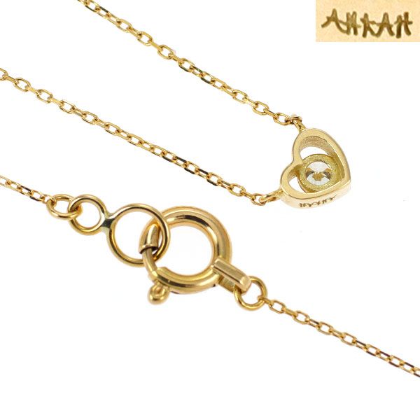 アーカー/ahkah K18YG ダイヤモンド ペンダントネックレス