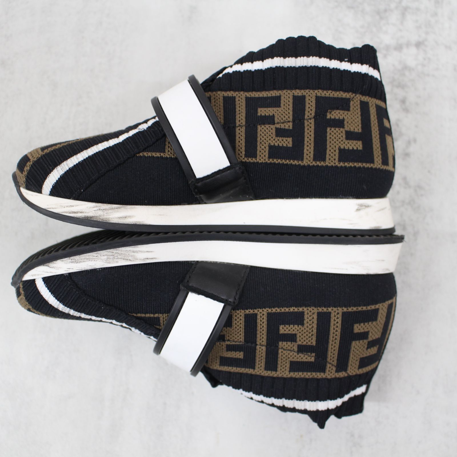 S030)FENDI/フェンディ キッズスニーカー ソックススニーカー ズッカ柄 