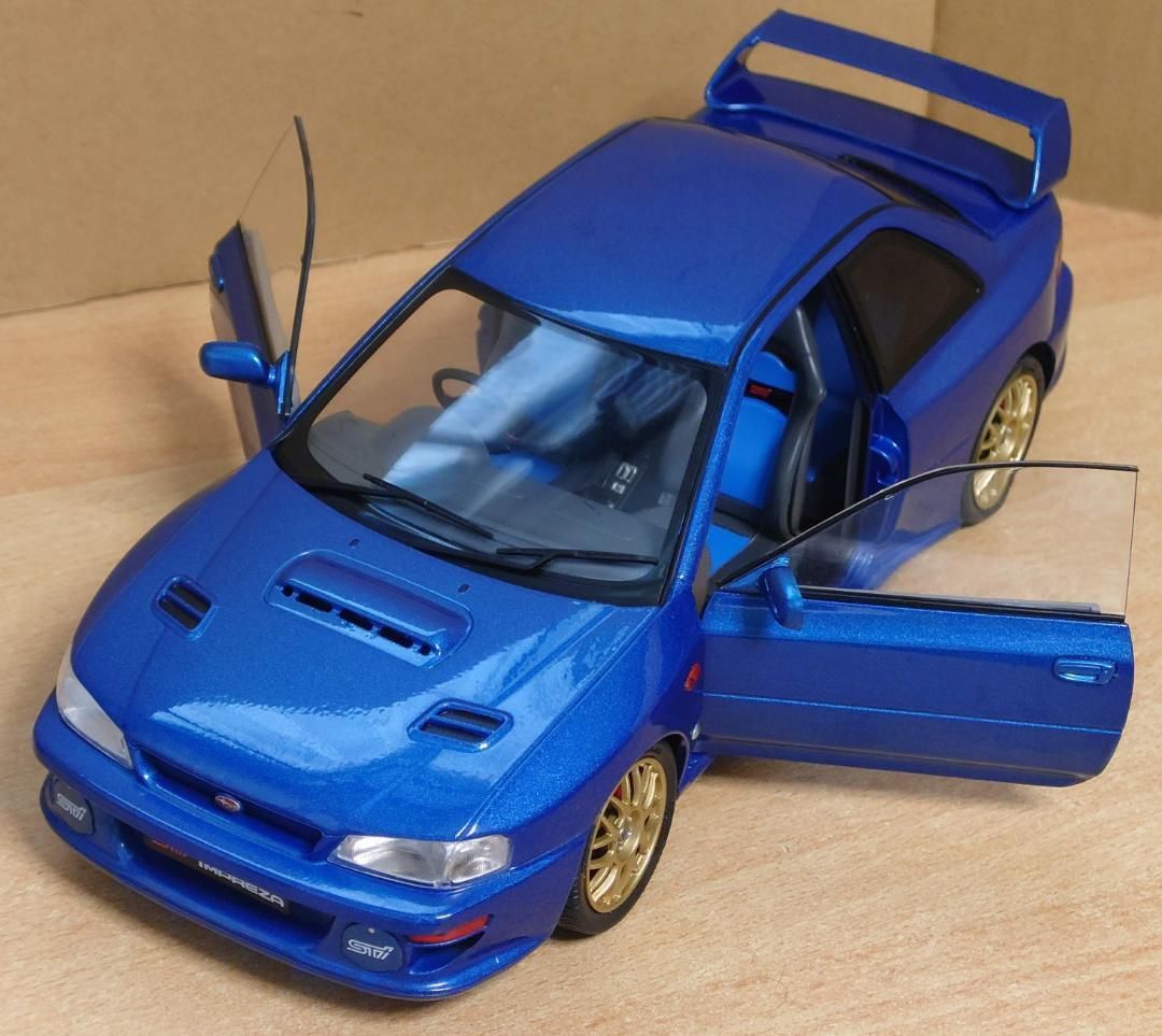 1/18 スバル インプレッサ 22B 1998 ブルー ソリド製旧車グッズ - ミニカー