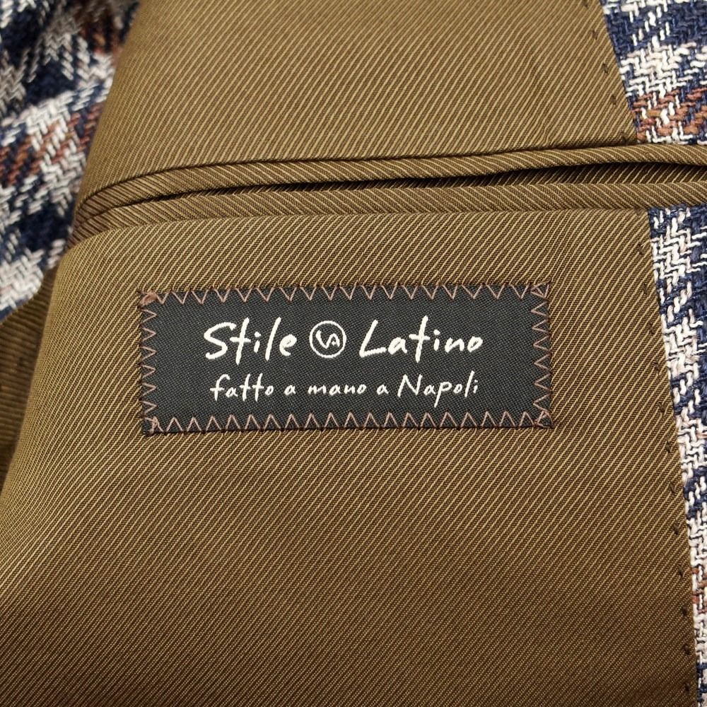 【新品】スティレ ラティーノ STILE LATINO シルクリネンコットン チェック ジャケット【サイズ42】【メンズ】