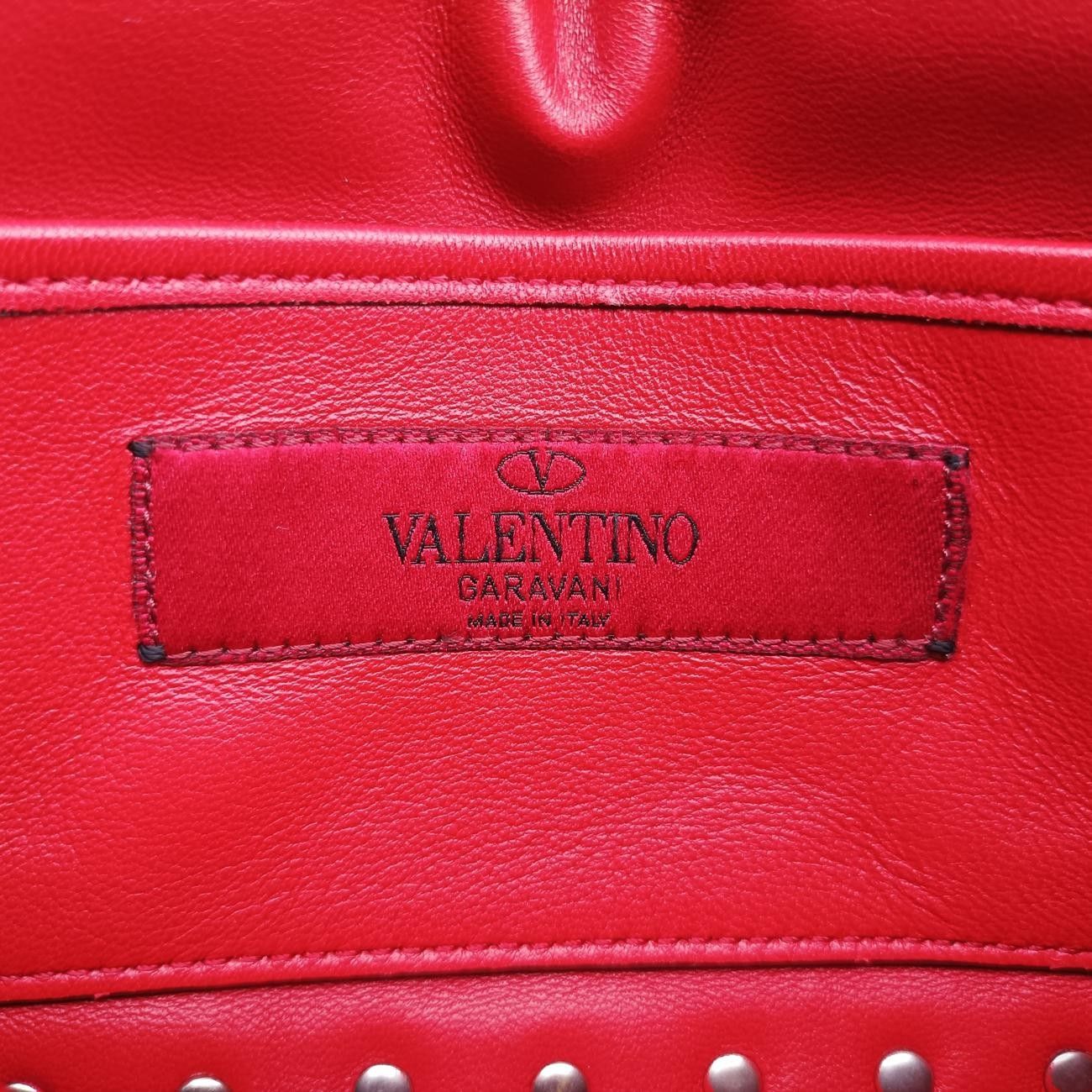 ヴァレンティノValentinoロックスタッズスパイクレッドラムスキンBL-N123NAP2
