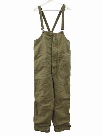 コリンボ COLIMBO ミッドシップ ビブ オーバーオール デッキパンツ M オリーブ USN ステンシル