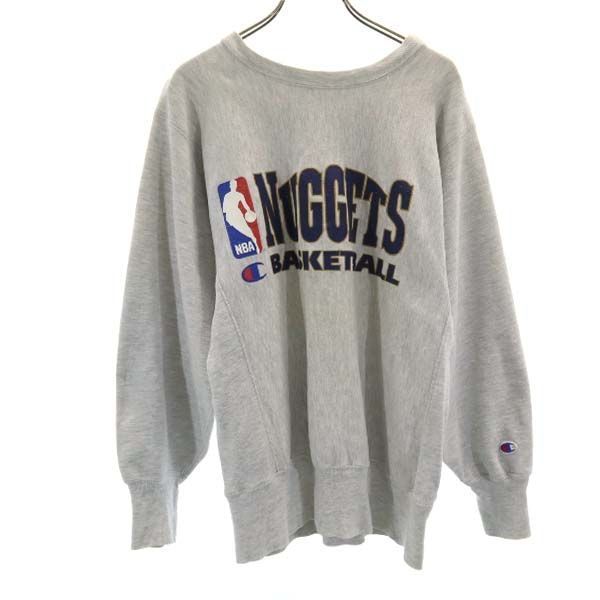 90年代　champion リバースウィーブ　NUGGETS NBA 中古】 チャンピオン 90s USA製 REVERSE WEAVE ナゲッツ 刺繍