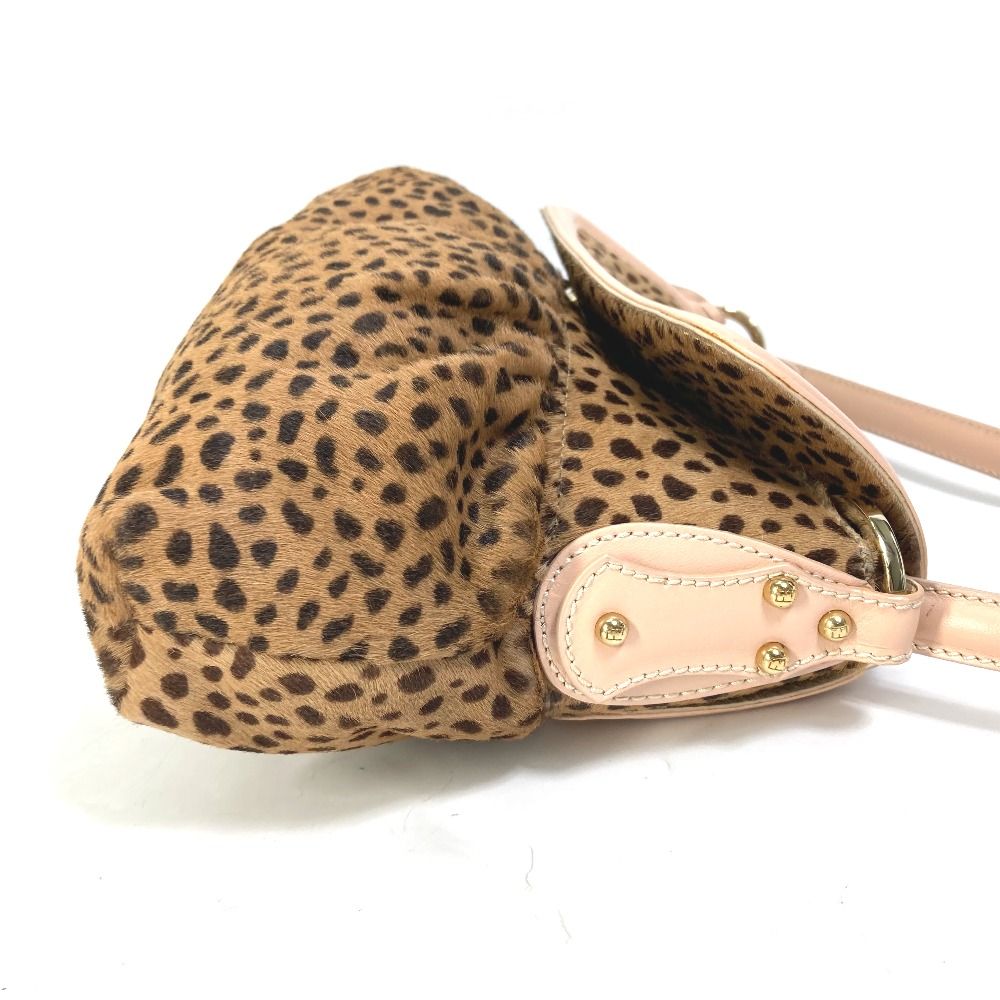 美品　フェンディ FENDI バッグ　ハラコ　レオパード　毛皮 Yahoo!オークション -「レオパード バッグ ハラコ」(フェンディ