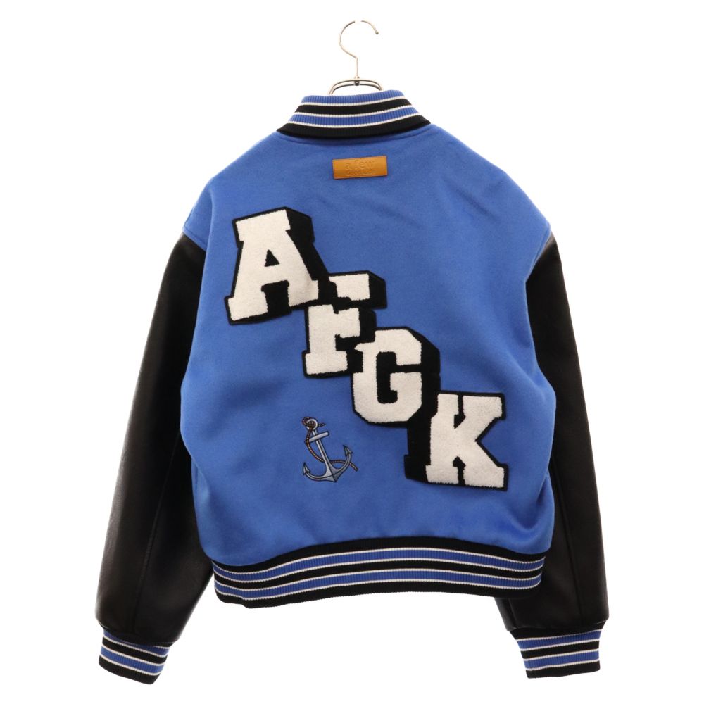 A FEW GOOD KIDS (アフュー グッド キッズ) SHORT JACKET バックロゴプリントスタジアムジャケット ブルー