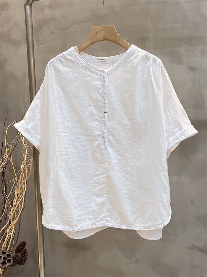 ガーゼ tシャツ ブラウス レディース 夏 半袖 綿麻風 切り替え 半袖tシャツ 無地 ダブルガーゼ トップス Tシャツ カジュアル おしゃれ 体型カバー ゆったり 着痩