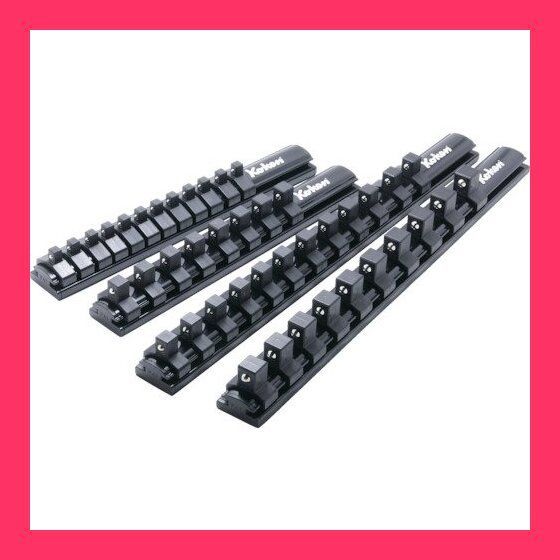 山下工業研究所 コーケン アルミソケットレール 3/8(9.5mm)SQ.クリップ8ヶ付き 全長200mm RSAL200-3/8X8
