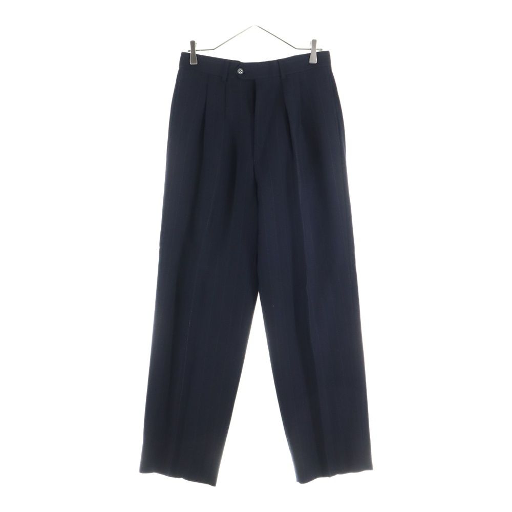 GIORGIO ARMANI ジョルジオアルマーニ ストライプウールテーラードパンツ スラックス ブラック