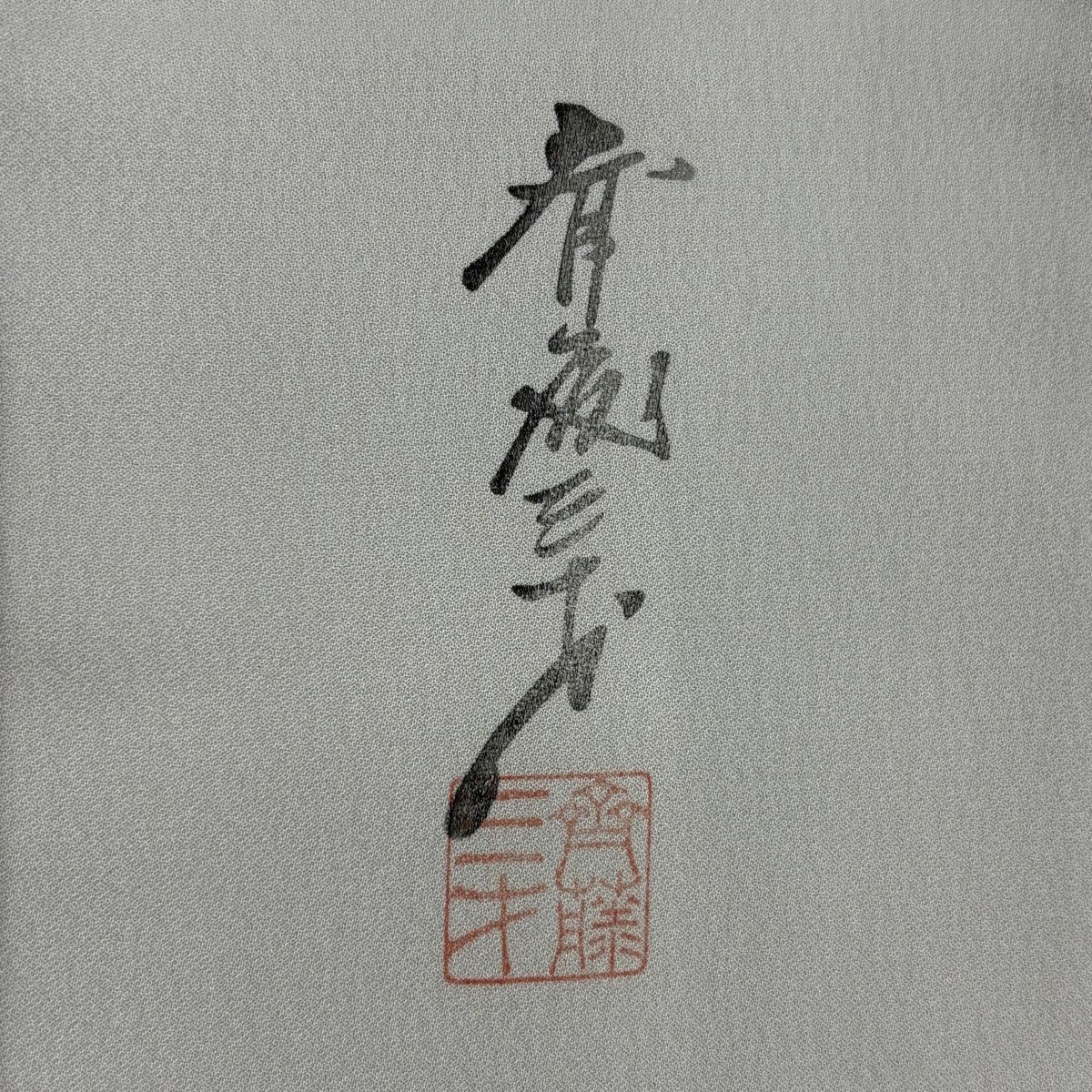 付下げ 身丈152.5cm 裄丈63cm S 袷 斉藤三才 落款 青海波 ぼかし 灰色  