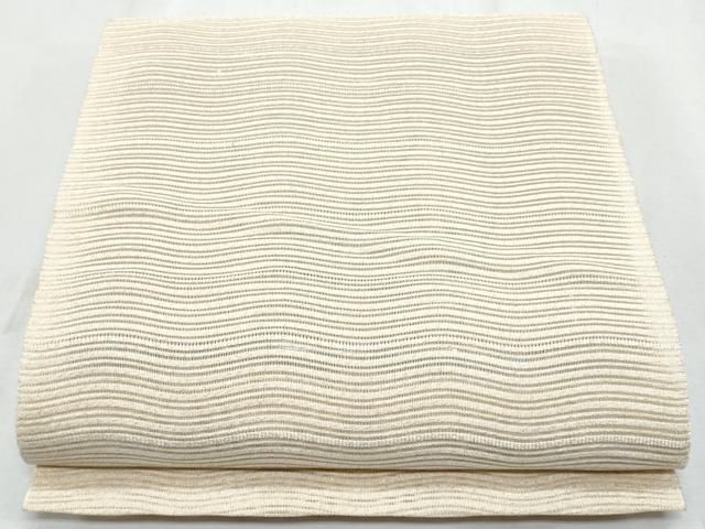 平和屋着物＊夏物　銀座きしや　八寸名古屋帯　絽綴れ　よろけ縞　金糸　たとう紙付き　正絹　逸品　CAAV7979fb 平和屋着物＊夏物 銀座きしや 八寸名古屋帯 絽綴れ よろけ縞 金糸 た