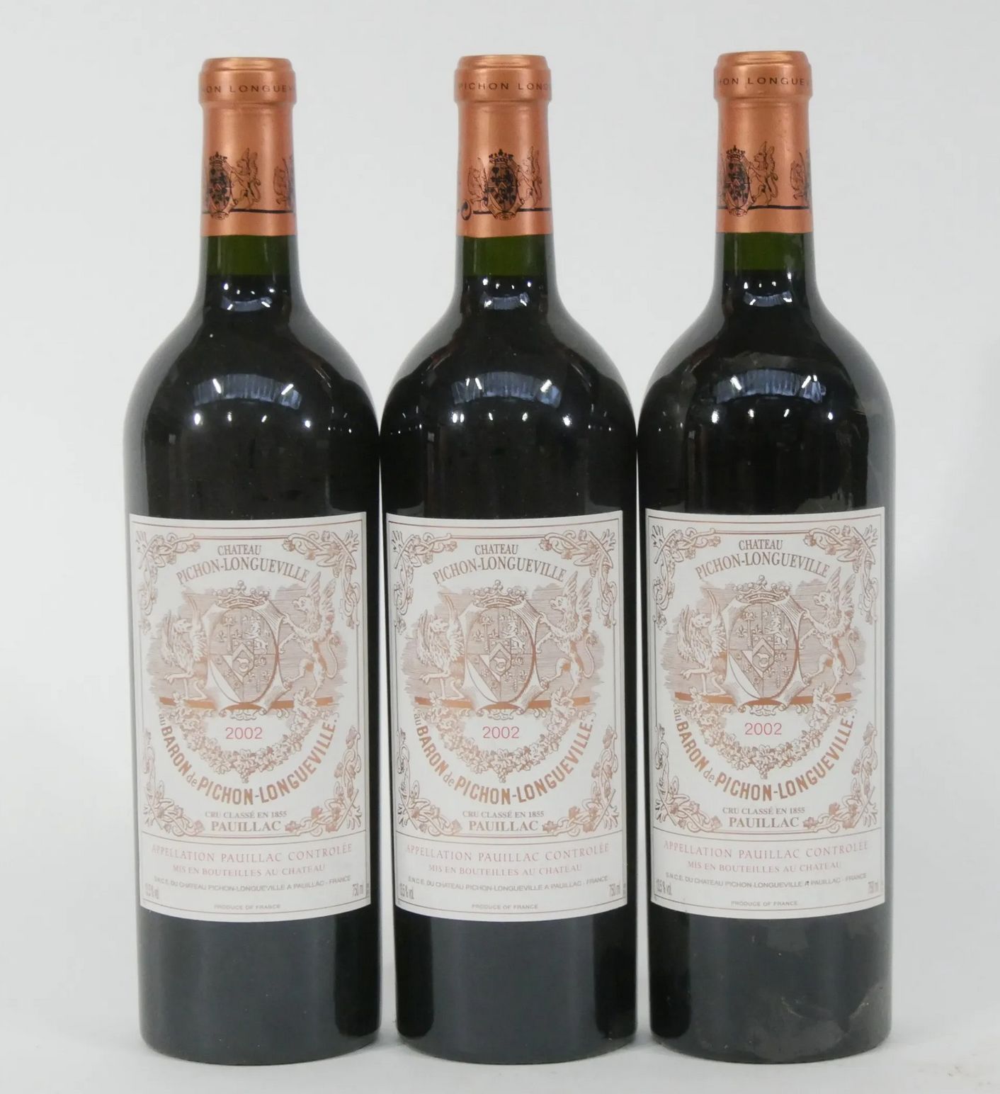ワイン Chateau Pichon Longueville 2002 Chateau Pichon-Longueville Baron 2002 x 3 ／シャトー ピション