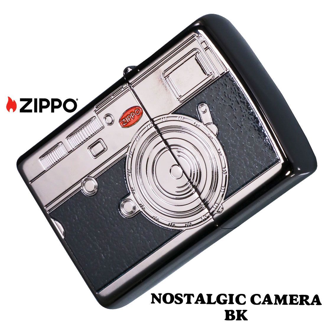 zippo(ジッポーライター)ノスタルジック カメラ NOSTALGIC CAMERA ブラックニッケルメッキ エッチング プリント ブラック 2BKN-CAMERABK オイルライター 黒 オシャレ レトロ ユニーク メンズ ギフト プレゼント