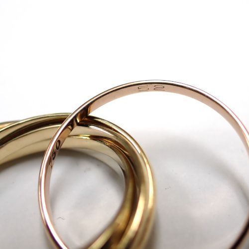 カルティエ Cartier 750 K18 YG WG PG 7.5g 52号 7連 トリニティ