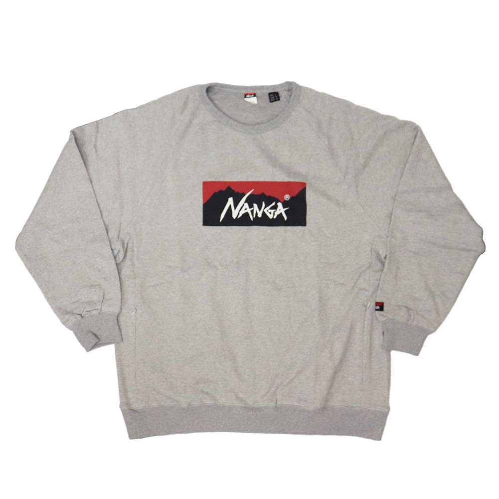 NANGA (ナンガ) NW2311-1F201 ECO HYBRID BOX LOGO SWEATSHIRT エコハイブリッド ボックスロゴ スウェットシャツ 長袖 全3色 N013 WHITE XL