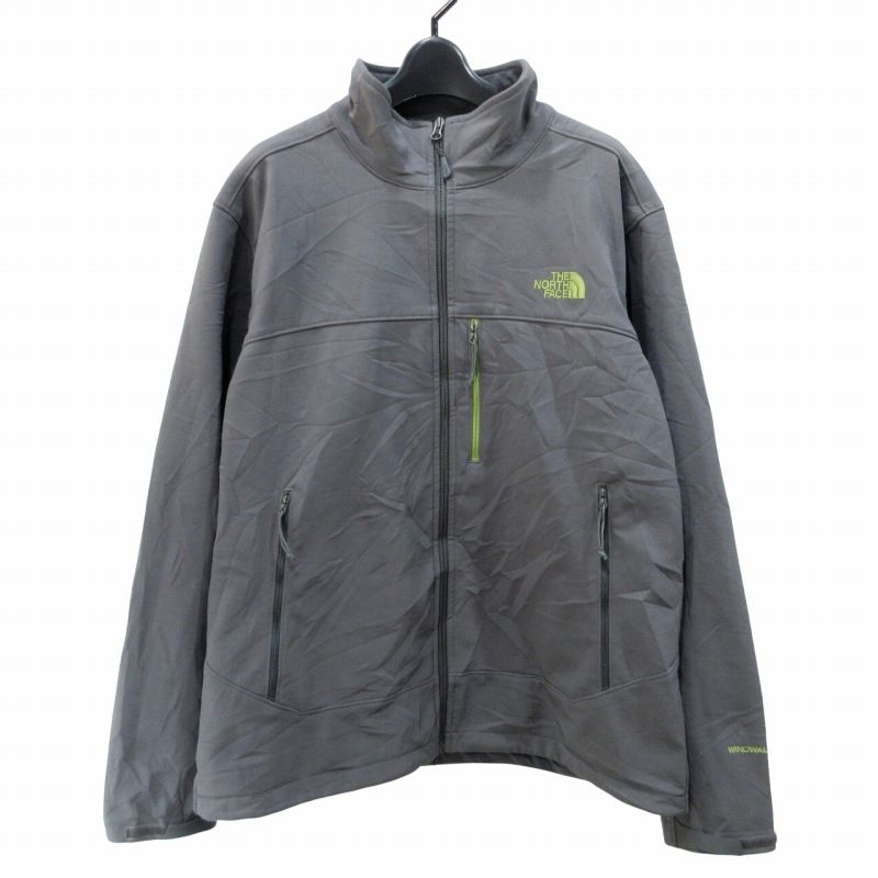 ノースフェイス フルジップ ジャケット 裏地フリース WINDWALLグレーXL ノースフェイス ジップアップジャケット WINDWALL 裏地フリース