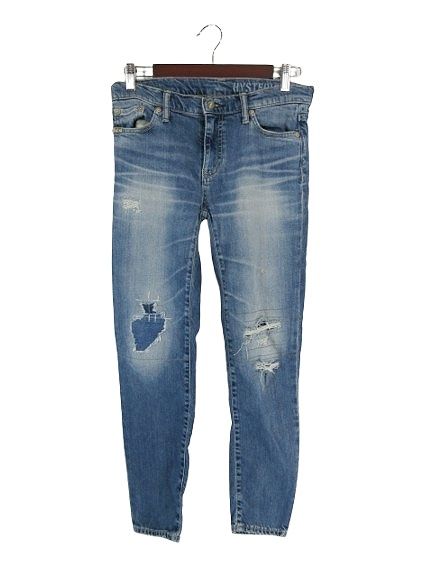 ヒステリックグラマー HYSTERIC GLAMOUR デニム パンツ ロング ダメージ加工 スタッズ 無地 サイズ26 インディゴ QQQ