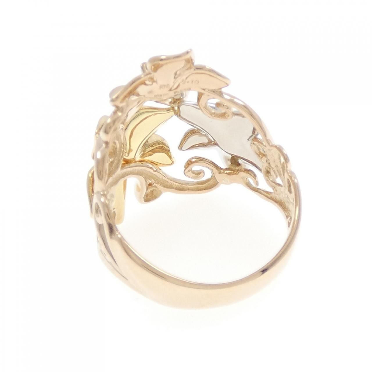 K18YG/PT/K18PG フラワー ダイヤモンド リング 0.10CT - メルカリ 