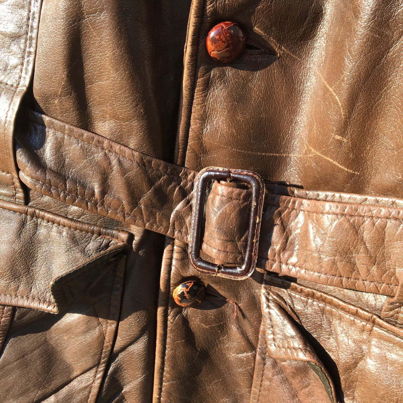 60s Vintage Leather Car Coat ビンテージ レザー カーコート 本革 レザージャケット◆US-L相当