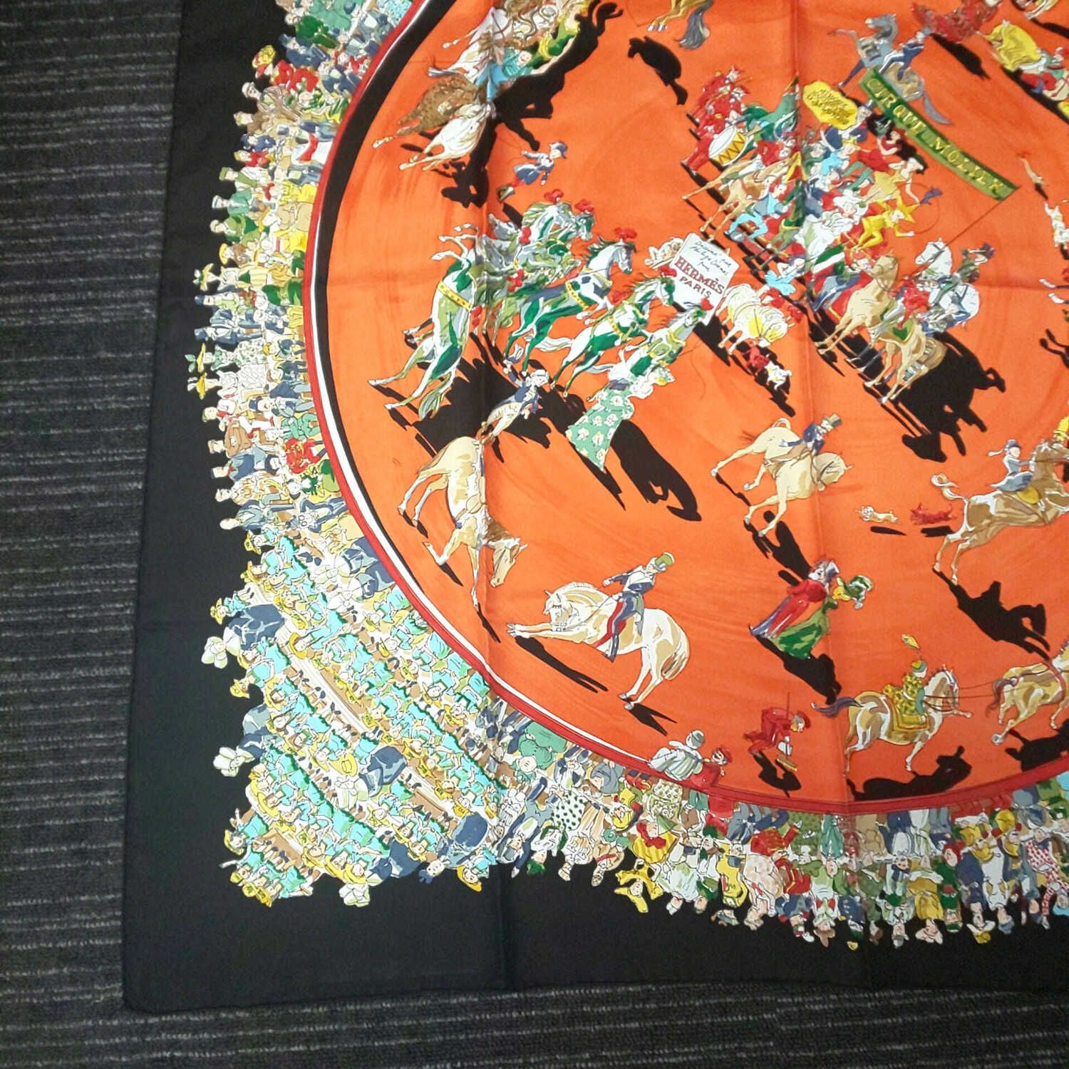 1017B-03 HERMES エルメス スカーフ カレ90 モリエサーカス CIRQUE