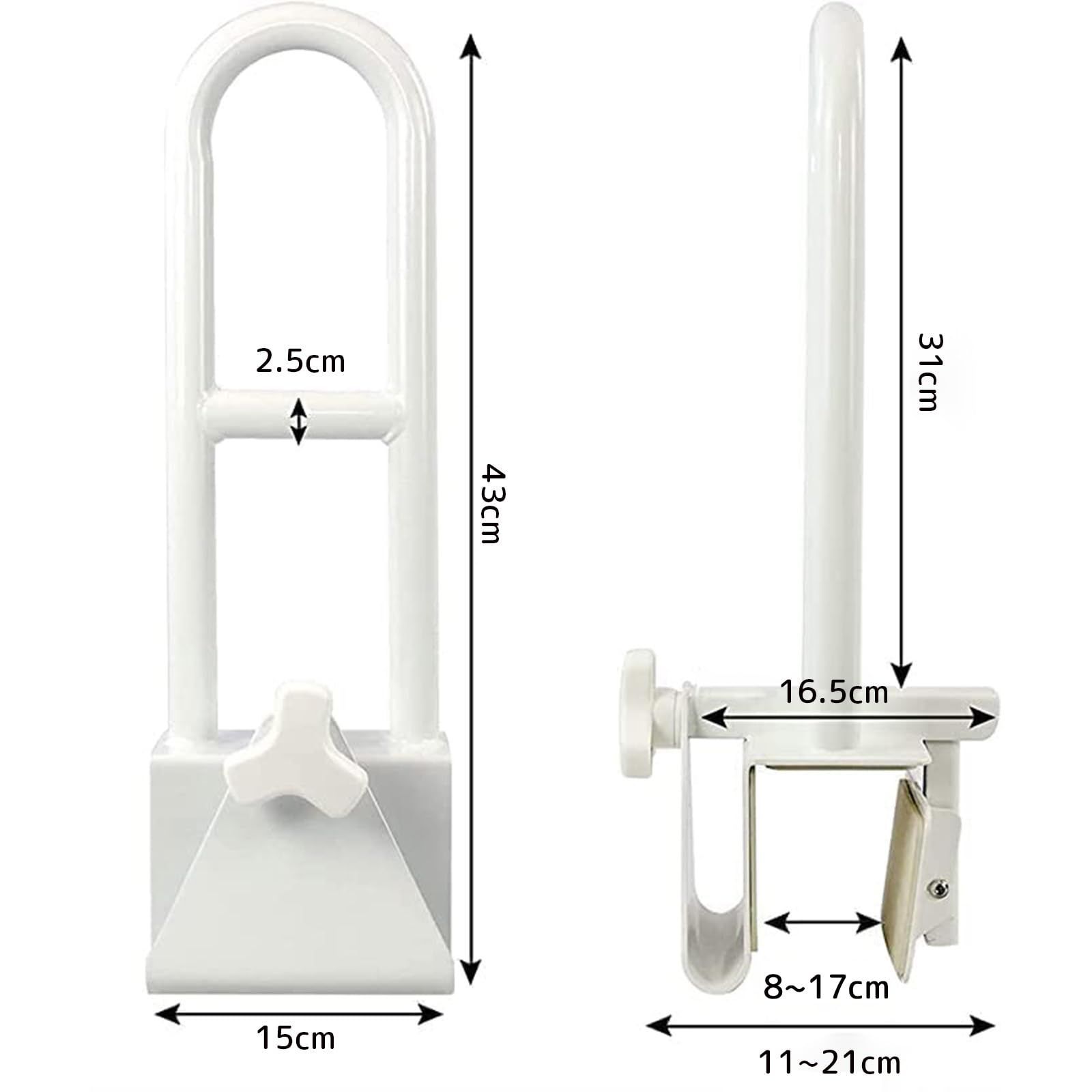 人気商品】浴室/トイレ/転倒防止 滑り止め 介護ケア用品 安全手すり 入浴介助 入浴介護 取付け幅8cm～17cm ワンタッチ取り付け お風呂手すり  浴槽手すり BQKOZFIN - メルカリ