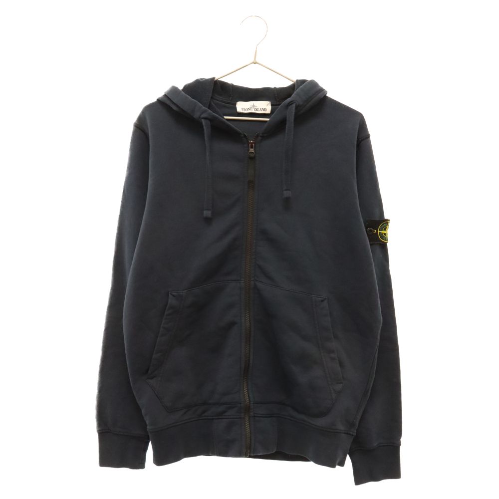 STONE ISLAND (ストーンアイランド) ワッペンパッチ ジップアップパーカー フーディー 741564251 ネイビー - メルカリ