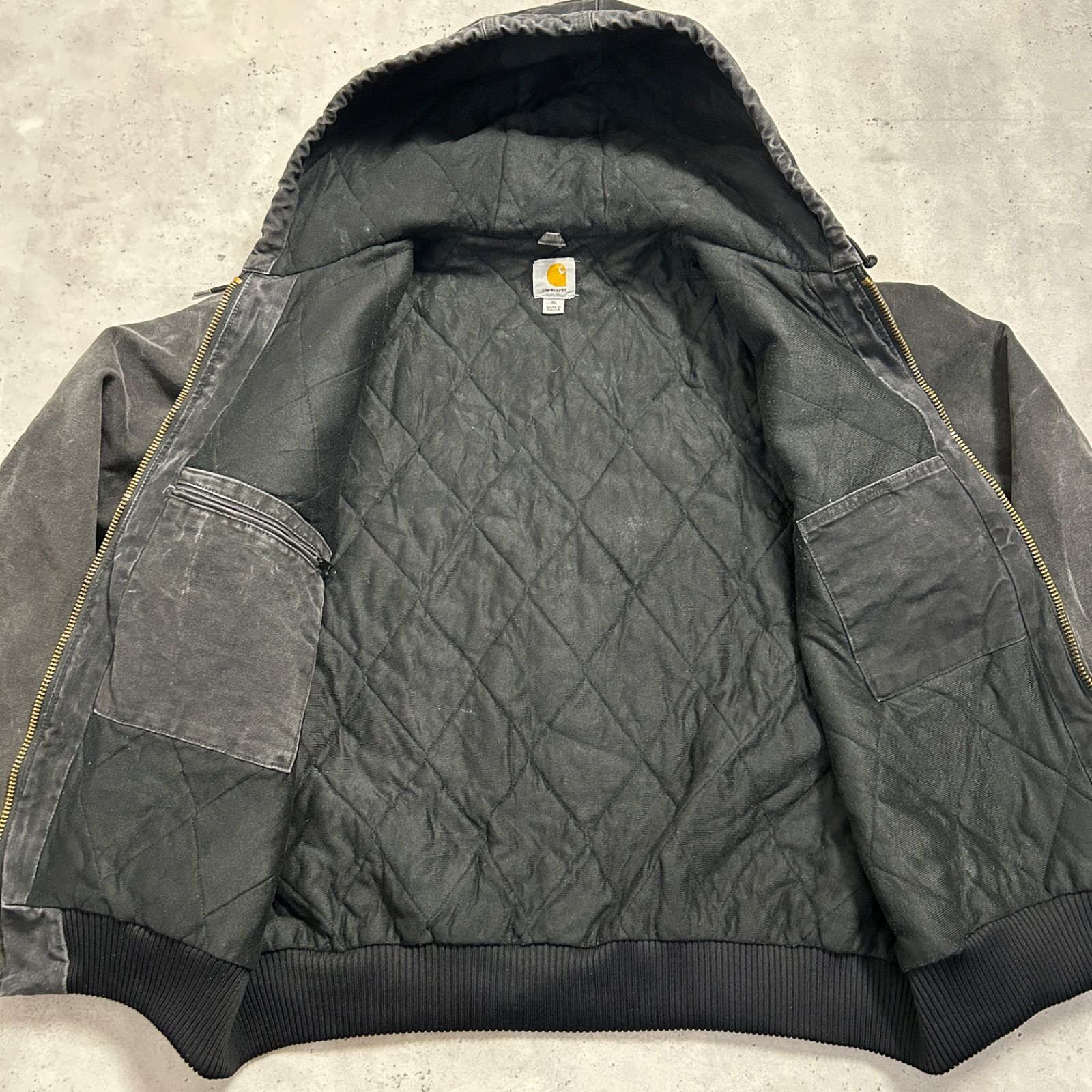 carhartt カーハート active jacket アクティブジャケット "サンドストーン" ブラック 古着