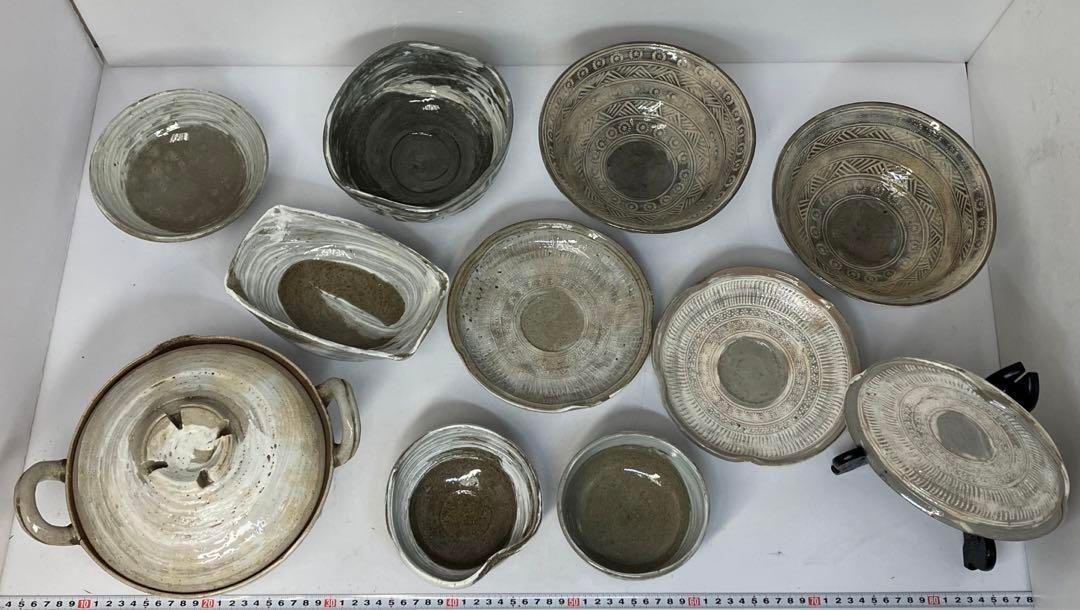 清水六兵衛 白泥象嵌食器 11点セット トヒチサ 東ま6-0214