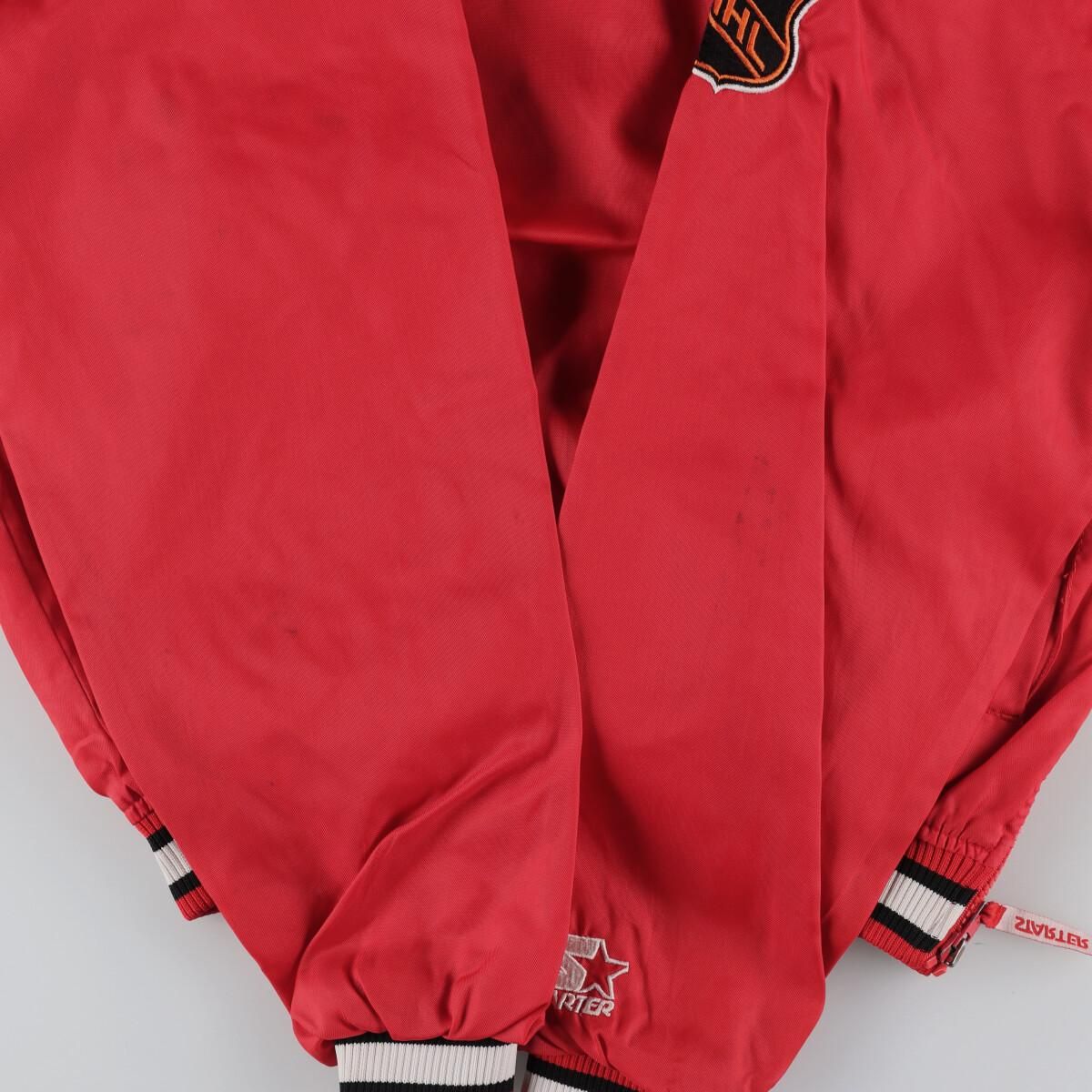 古着 スターター Starter NHL DETROIT RED WINGS デトロイトレッドウィングス Vネック ウォームアッププルオーバー メンズL/eaa314395