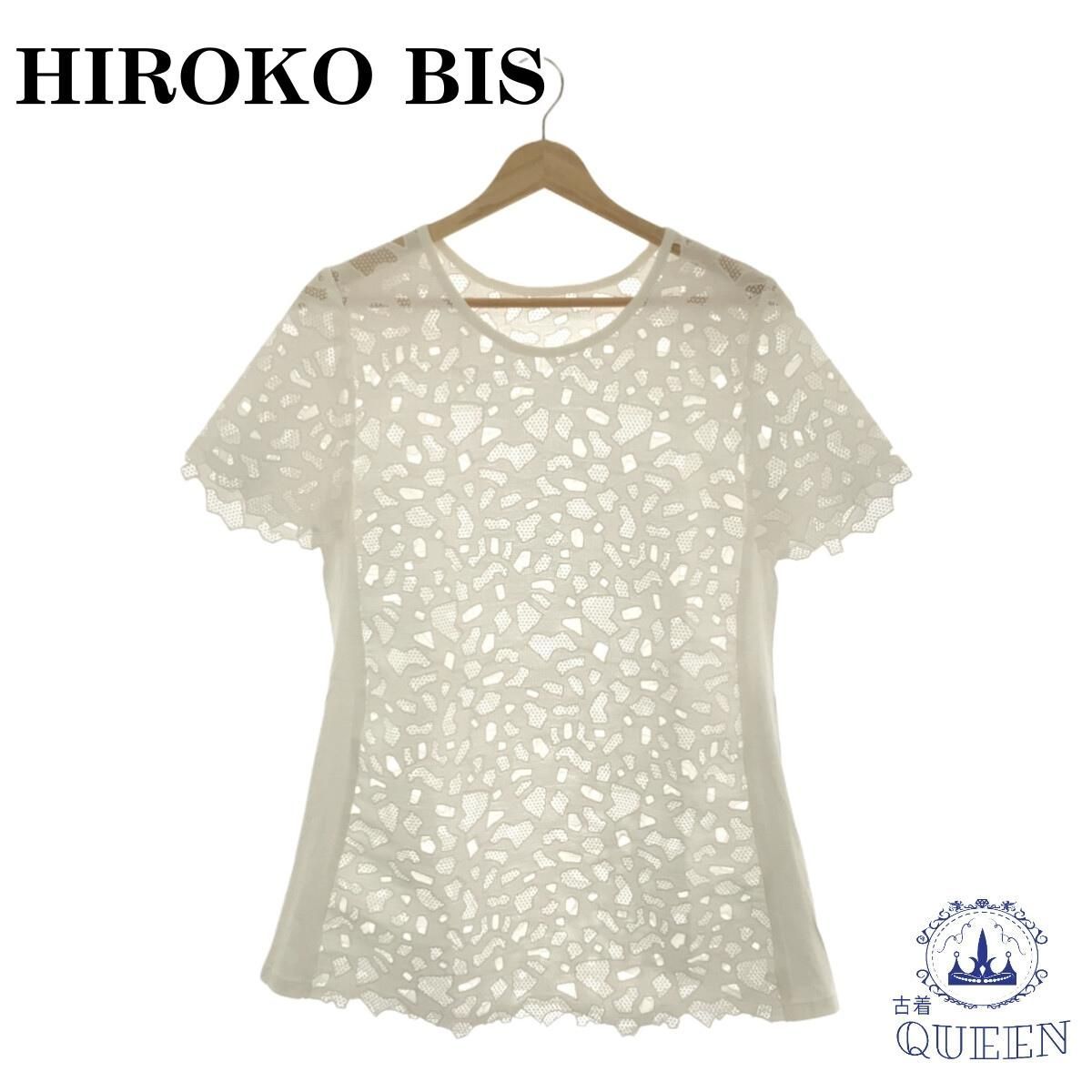 ☆美品☆ HIROKO BIS ヒロコビス トップス Tシャツ ブラウス 半袖 刺繍