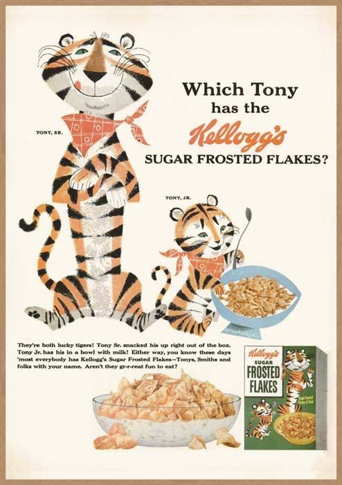 ケロッグ トニータイガー レトロミニポスター B5サイズ 複製広告