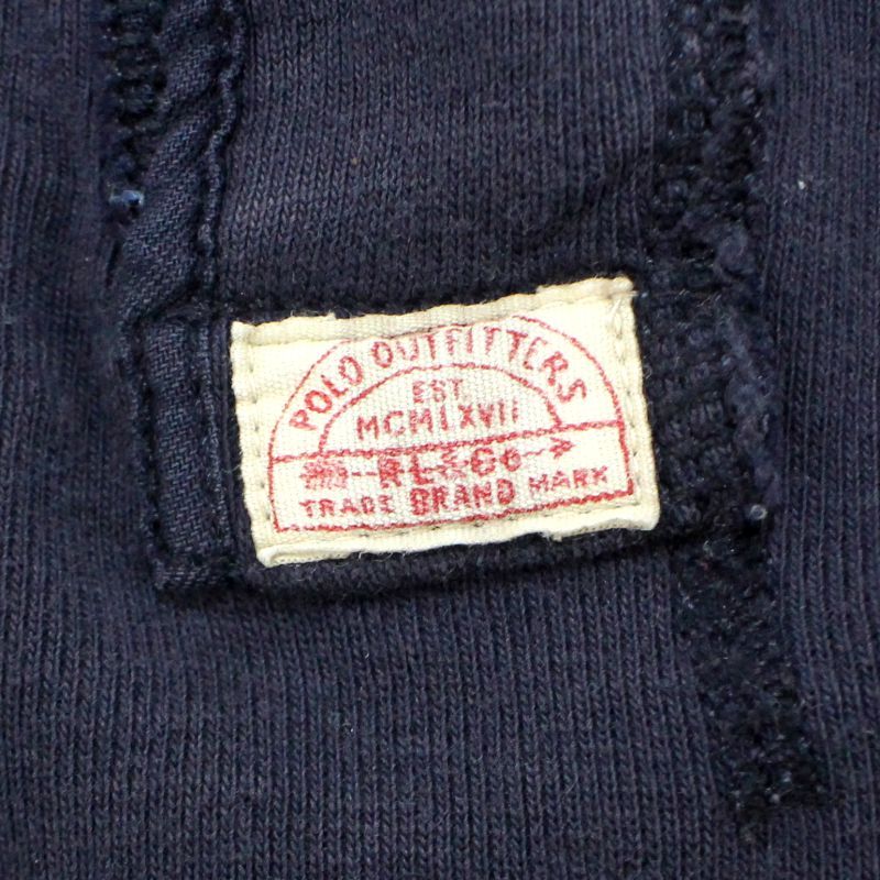 Polo Ralph Lauren ヘンリーネック 長袖 Tシャツ ブラック 00s RALPH LAUREN ヘンリーネック 長袖Tシャツ メンズ 表記XXL