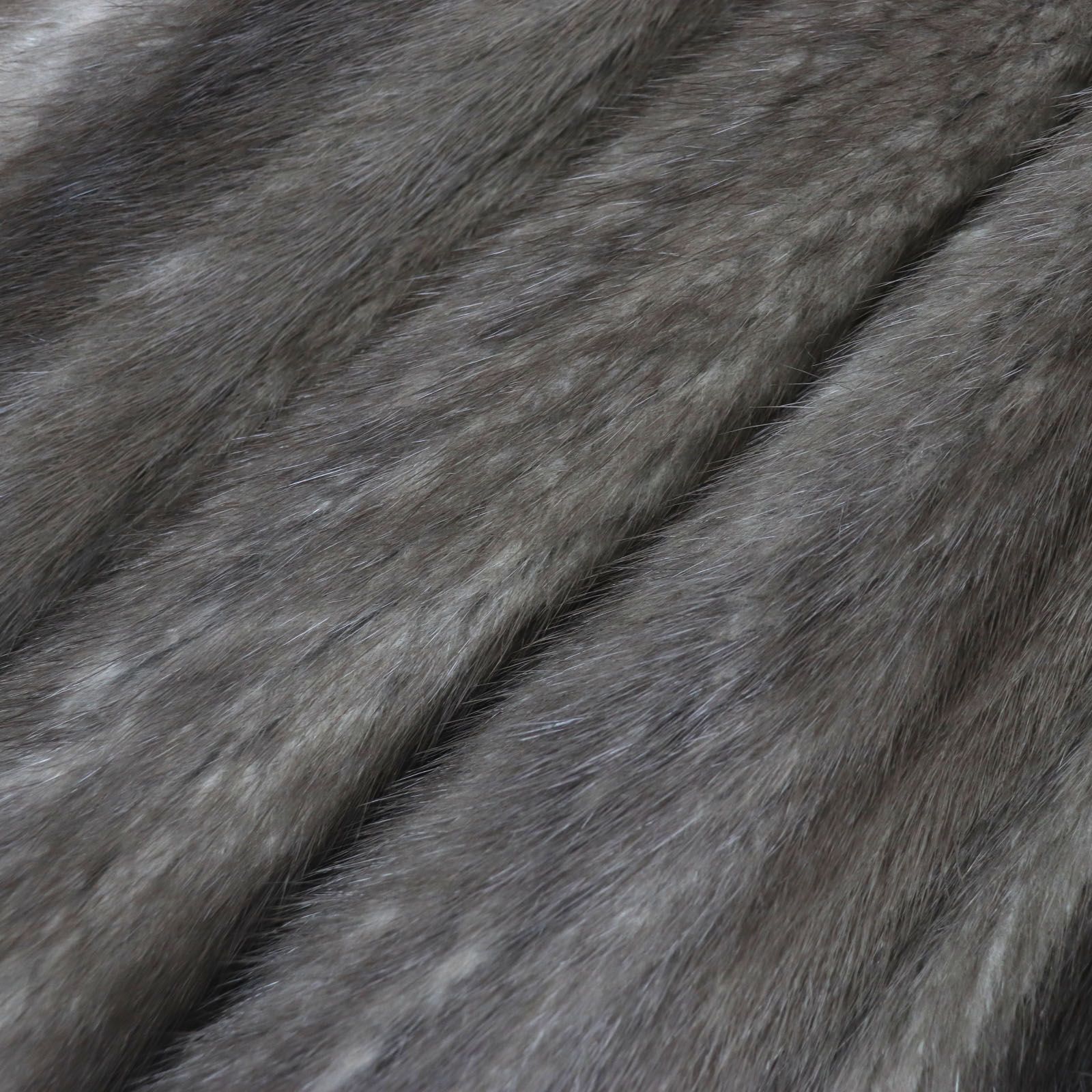 美品▽ブルーアイリスミンク MINK 本毛皮超ロングコート