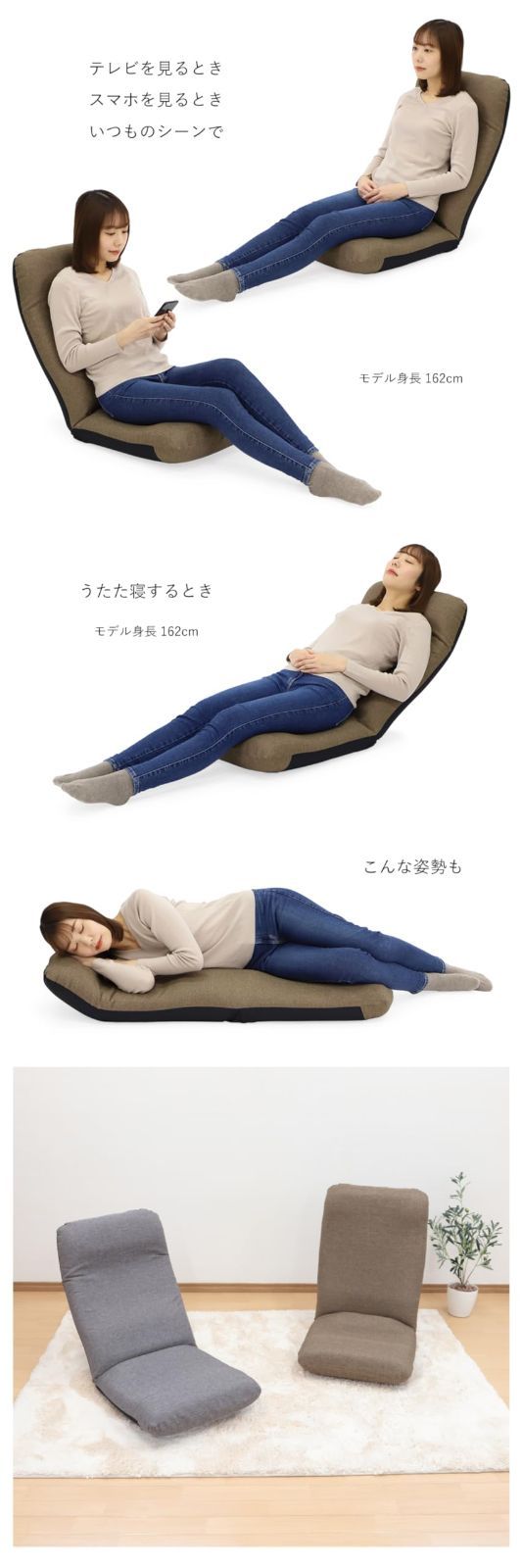 在庫処分 リラックス 頭部 背部|2ヵ所リクライニング ハイバック 日本製 グレー ヘッドリクライニング座椅子 しっかりウレタン 座椅子専科