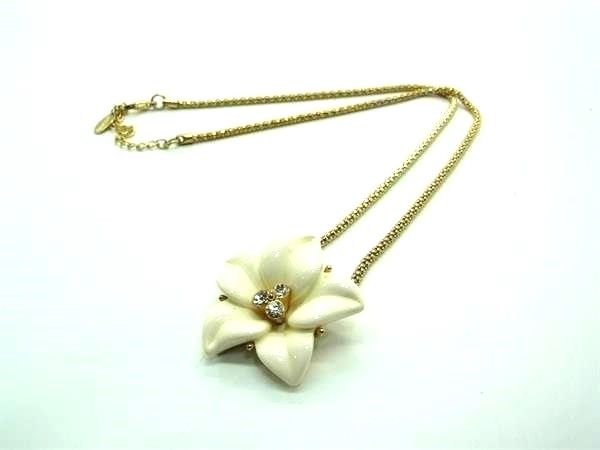 □美品□ H 美品 ABISTE アビステ ネックレス ラインストーン 花 