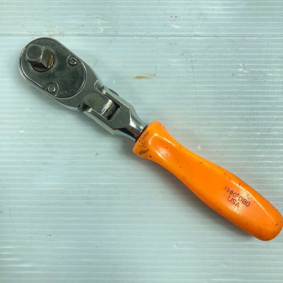 ＊＊Snap-on スナップオン 首振りラチェットハンドル 差込角3|8インチ 9 5mm FHKFD80 オレンジ