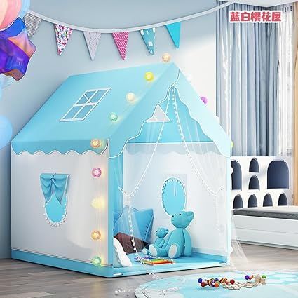 キッズゲームテントキッズテント室内プリンセス女の子お城ゲームハウスファミリー小さな家星明かりのついたアウトドアおもちゃハウス誕生日
