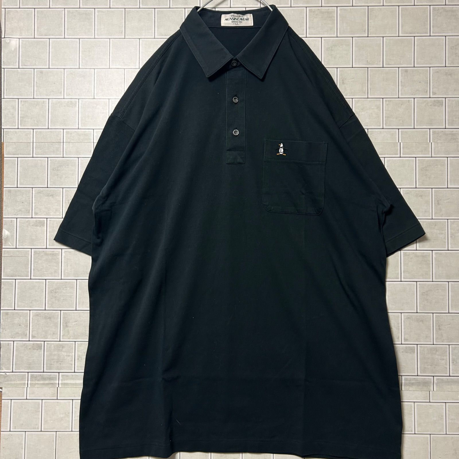 マンシングウェア REFINEY コラボ ゴルフ ポロシャツ ブラック Mサイズ descente-store_mu4fls02m