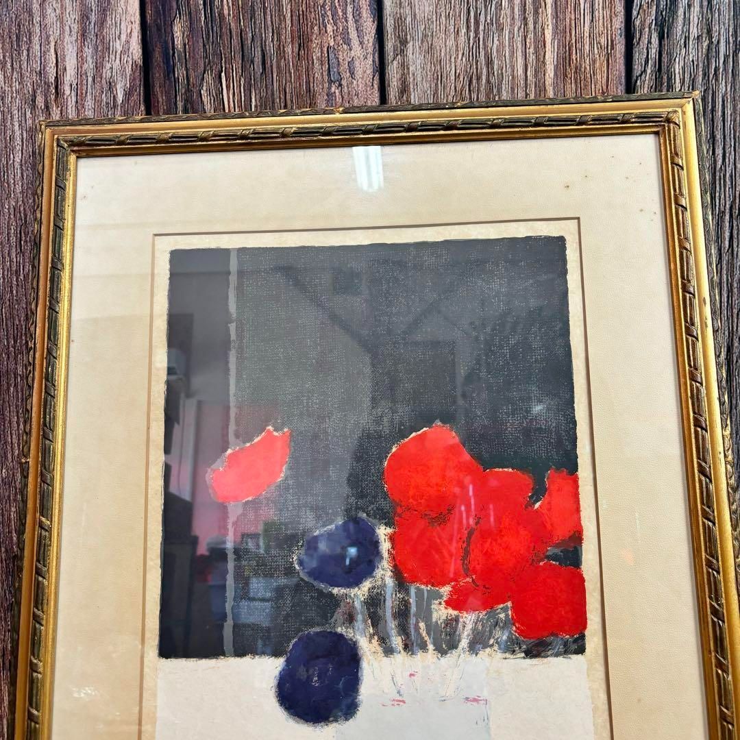 ベルナール カトラン リトグラフ １９７２年 赤と青のアネモネ 版画 ベルナール カトラン リトグラフ 1972年 赤と青のアネモネ