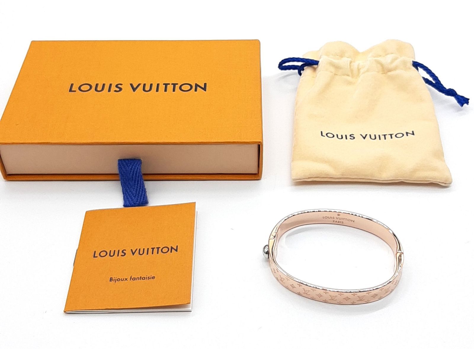 Louis Vuitton ルイヴィトン ブレスレット カフ・ナノグラム M00253 ピンクゴールド 付属品付き - メルカリ