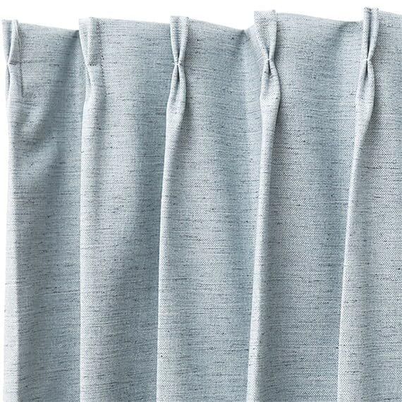 ニトリ オーダーカーテン4枚セット ターコイズブルー 防炎裏地付き