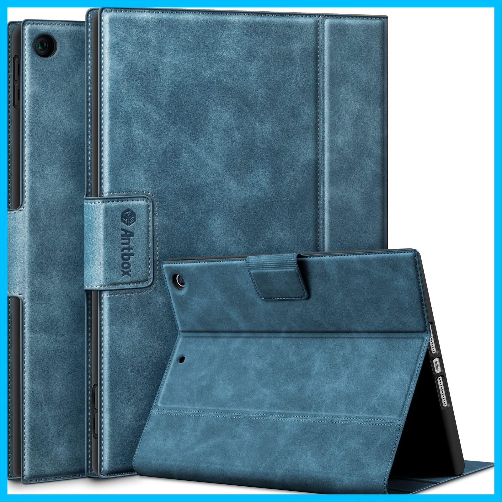 【色:ブルー】Antbox iPad 第9世代第8世代ケース ソフトPUレザー製