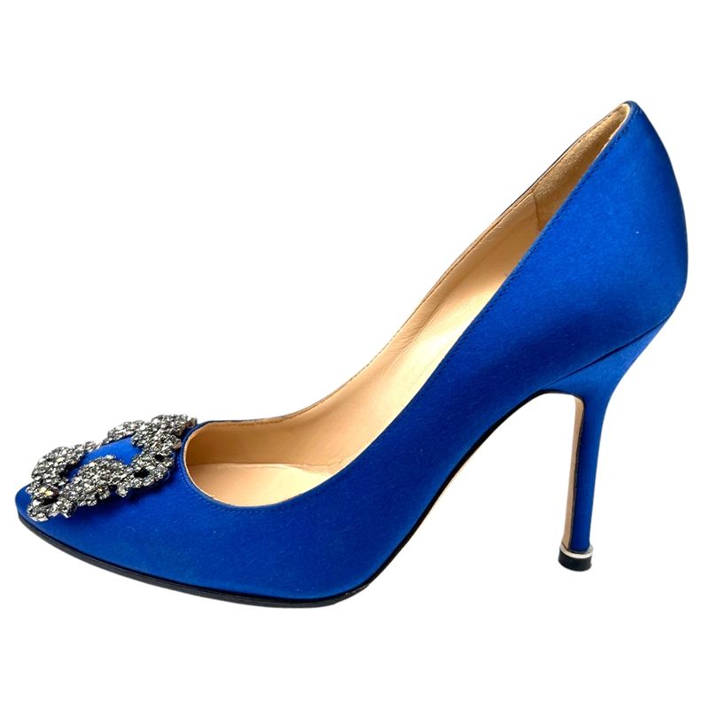 マノロブラニク Manolo Blahnik ハンギシサテンヒールパンプス 34