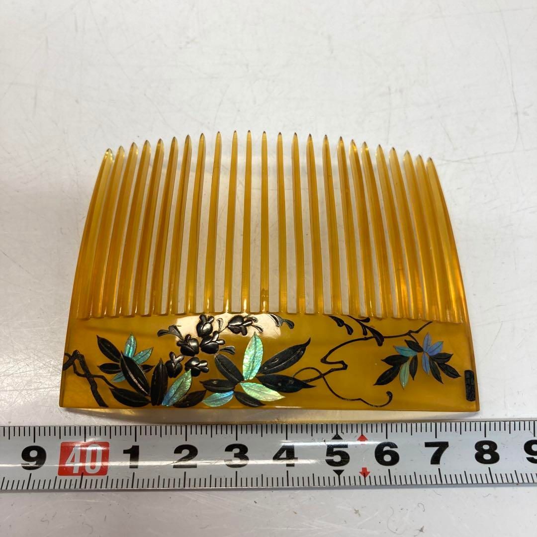 ○生在銘 本白鼈甲 極上螺鈿 櫛 12g 東さ6-0318ア