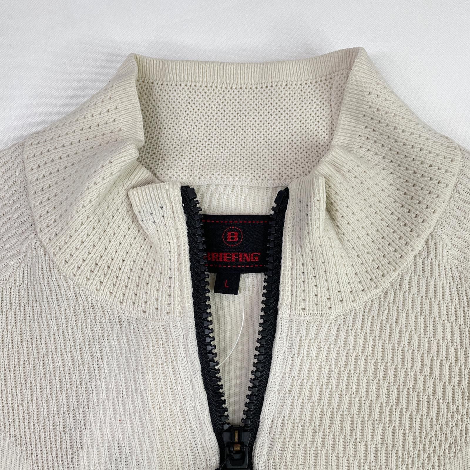 メンズ ブリーフィング BRIEFING ニットアウター L 薄ベージュ ダブルジップ 長袖 LLC-HASEGAWATOSO_COM