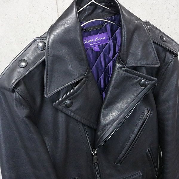 銀座店 ラルフローレンパープルレーベル ライダースレザー sizeS 87960