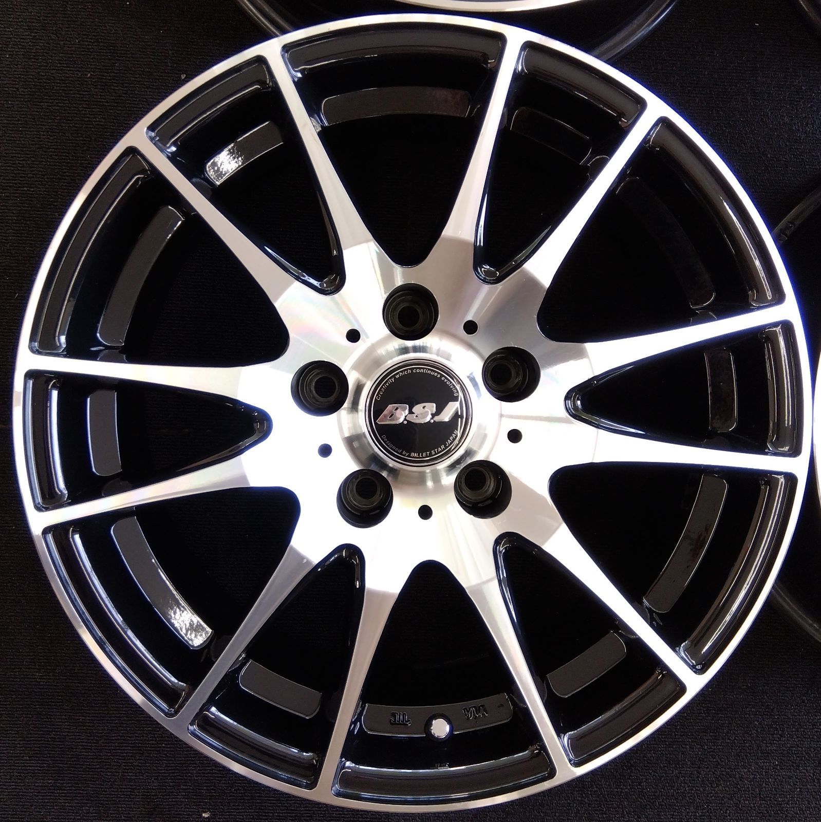 16×6.5J+38】中古美品 ホイール 4本セット B.S.J WHEELS S- 16×6.5J+38】中古美品 ホイール 4本セット B.S.J WHEELS S-