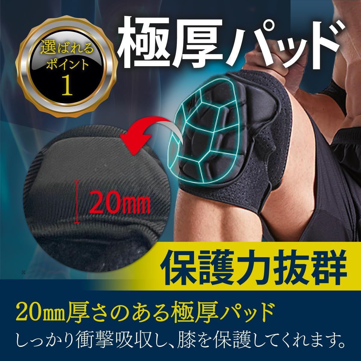 理学療法士監修・両膝セット】膝神プロ 膝パッド サポーター ひざ当て 膝あて 作業用 スポーツ 農作業 建設 掃除 整理整頓 DIY 園芸 室内作業  軽量 伸縮性 耐久性 男女兼用 高齢者 膝当て ひざあて 防具 プロテクター ランニング 簡単装着 - メルカリ