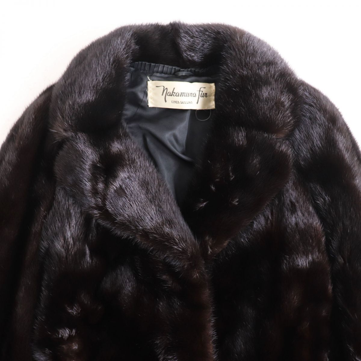 極美品●MINK ミンク 本毛皮ショートコート ジャケット ダークブラウン 11号 毛質艶やか・柔らか◎