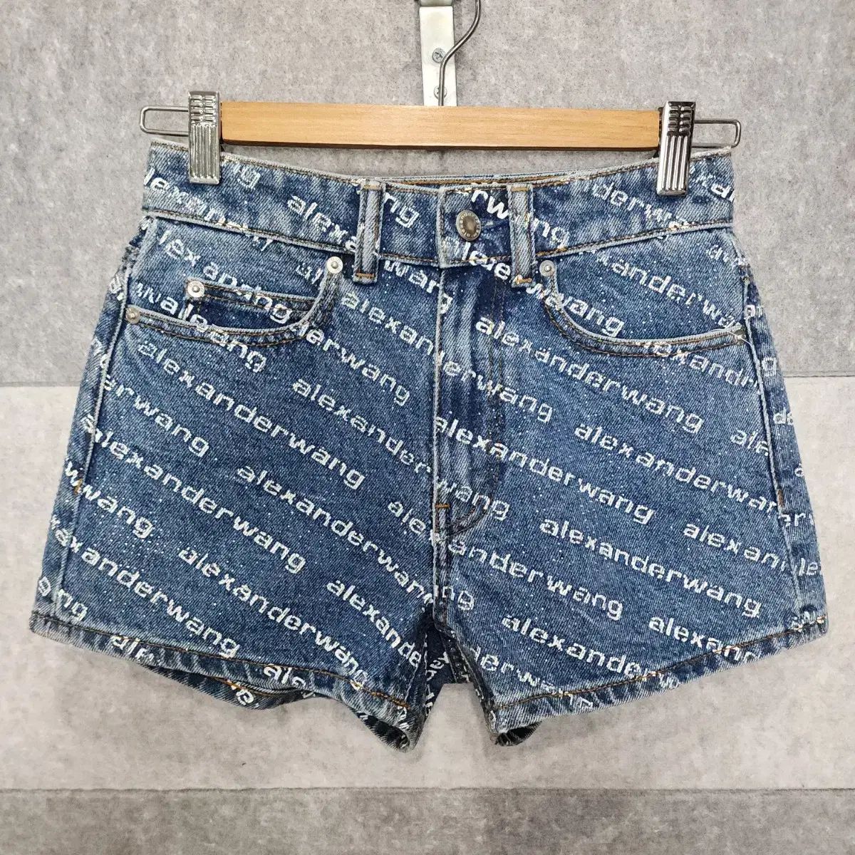 Alexander Wang アレキサンダーワング 25SS プリント ストーン レディース デニム ショートパンツ サイズ 24